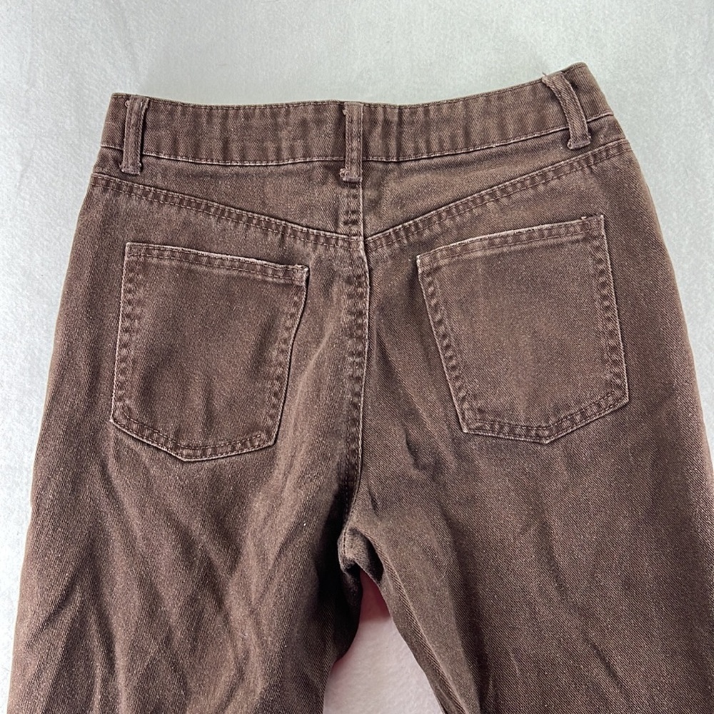 Refuge Brown Jeans Mom Skinny Straight Ankle High Rise Juniors Size 5 Pants - Picture 4 of 10